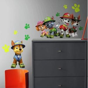 【Paw Patrol】 パウパトロール ジャングル ジャイアント ウォールステッカー デカール/RMK3611GM/ウォールシール/壁用/壁紙/ルームメイツ/はがせる