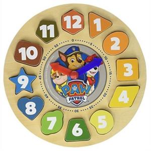 Paw Patrol パウパトロール 木製 時計型パズル Shape Sorter Clock おもちゃ/プレゼント/知育玩具/時計学習/クリスマス/