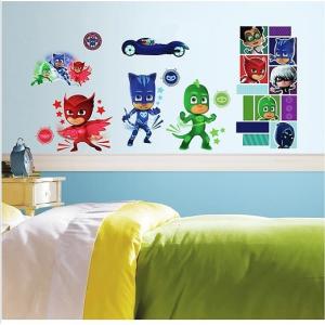 【Roommates】【PJ Masks 】 しゅつどう！パジャマスク ウォールステッカー デカール/RMK3586SCS /ウォールシール/壁用/壁紙/ルームメイツ/はがせる｜ajmart