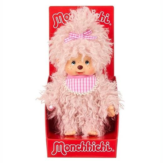 【MONCHHICHI】 モンチッチ ロングボア くすみピンク ぬいぐるみ 20cm/ふわふわピンク...