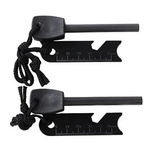 Eco Ride World 火打ち石 ファイヤースターター 火おこし マグネシウム棒 キャンプ BBQ 緊急 災害 2個セット (Aセッ