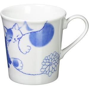セラミック藍 のほほん猫 マグカップ そら サイズ:約φ8.8 H9.3 23190の商品画像
