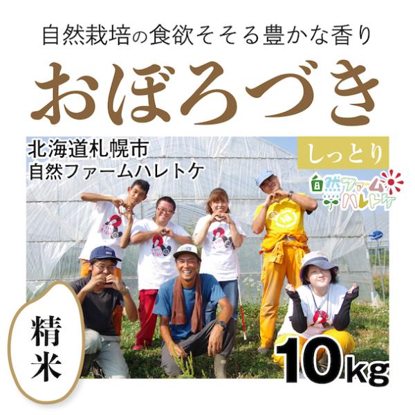 【自然栽培のお米/令和5年産】精米10kg「おぼろづき」(北海道)自然ファームハレトケ　米　お米　無...