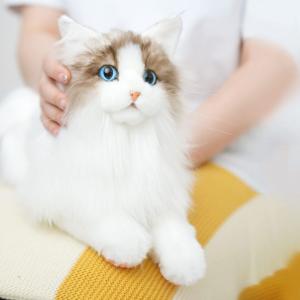 猫 ぬいぐるみ リアル手作ぬいぐるみ本物のサイズは、猫好き、お年寄りへのプレゼントです母の日プレゼント