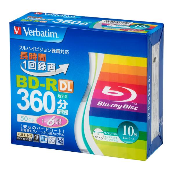 バーベイタム (Verbatim) 1回録画用 ブルーレイディスク BD-R DL 50GB 1-6...