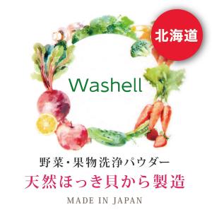 2024 Washell ウォッシェル 野菜 果物 洗浄パウダー 北海道産 天然ほっき貝 送料無料 野菜洗浄剤 野菜洗い