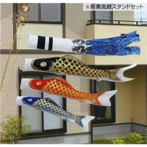 江戸錦鯉 瑞祥吹流し〈20号〉Cタイプスタンド付ホームセット（水袋付