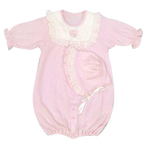 【B品】フード付ドレス&amp;カバーオール ピンク 【263139】　秋〜冬用 《50〜60cm》 ハニー...