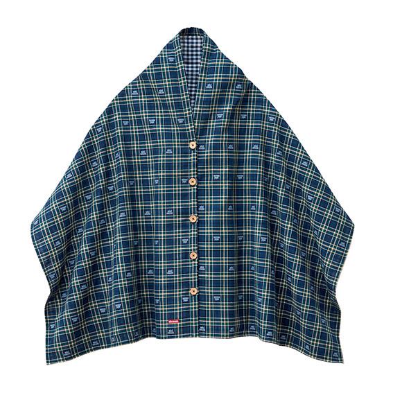 6WAY授乳ケープ チェック柄 ミキハウス【46-8346-388】03 紺 出産準備 出産祝い 赤...