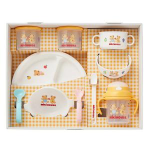 テーブルウエアセット100 ミキハウス【46-7155-688】ベビー食器セット 離乳食準備 お食事 出産準備 プレゼント ギフト くま フルーツ柄【爆買】【超PayPay祭】
