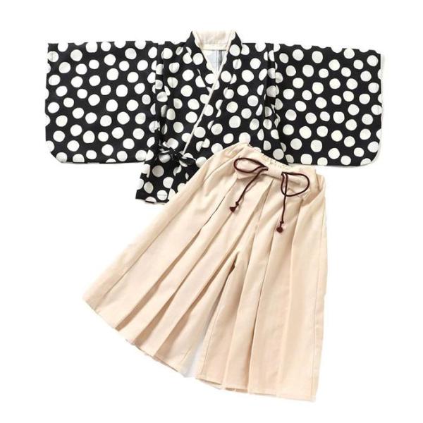 SERAPH セラフ お気軽おめかし袴セット ブラック【S475013】和装 七五三 端午の節句 セ...