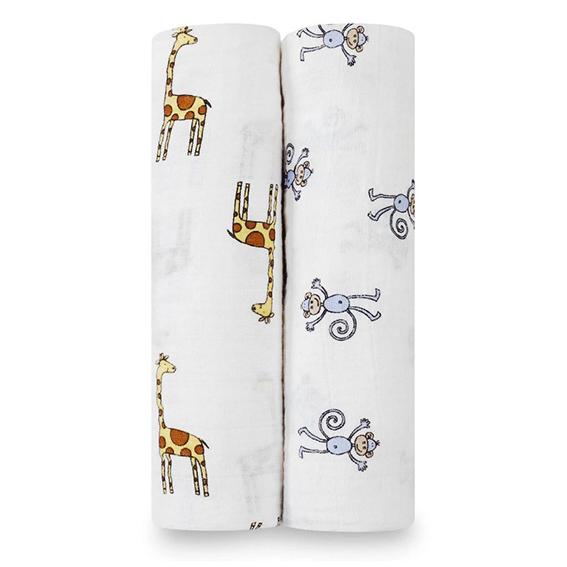 モスリンスワドル2枚入り(コットンモスリン) エイデンアンドアネイ【4023】jungle jam ...