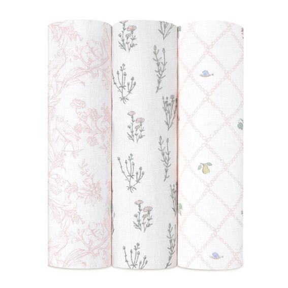 エイデンアンドアネイ シルキーソフトモスリンスワドル 3枚入り【ASWS30008】french f...