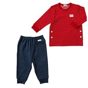 販売価格7800円+税をSALE　ミキハウス　mikihouse　長袖パジャマ ドット  ルームウェ...