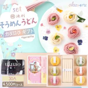 新商品 出産内祝い 結婚内祝い 出産 そうめん うどん 紅白 カタログギフトセット uluao (ウルアオ) ハリエット おしゃれ