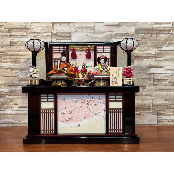 ひな人形　コンパクト収納箱飾り　★家紋＆名前入りふくさ付き★　雛人形