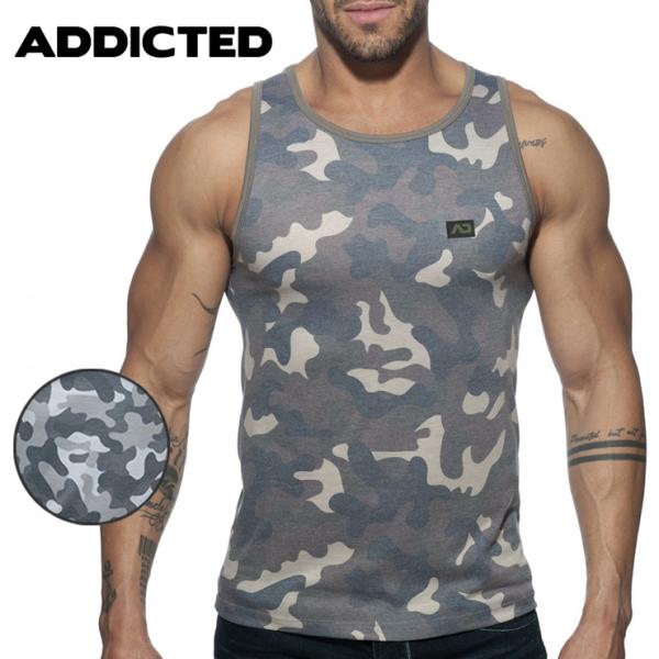 2022 ADDICTED/ WASHED CAMO TANK TOP メンズ  スポーツ カモフラ...