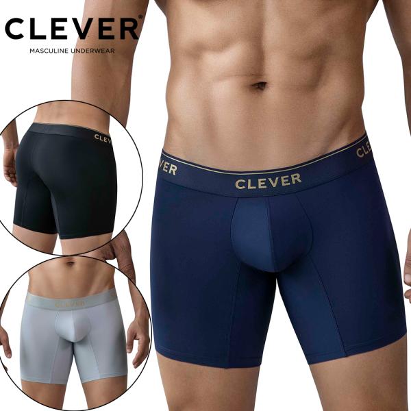 CLEVER VALLADOLID ロングボクサー メンズ ナイロン ストレッチ 立体ポーチ インポ...