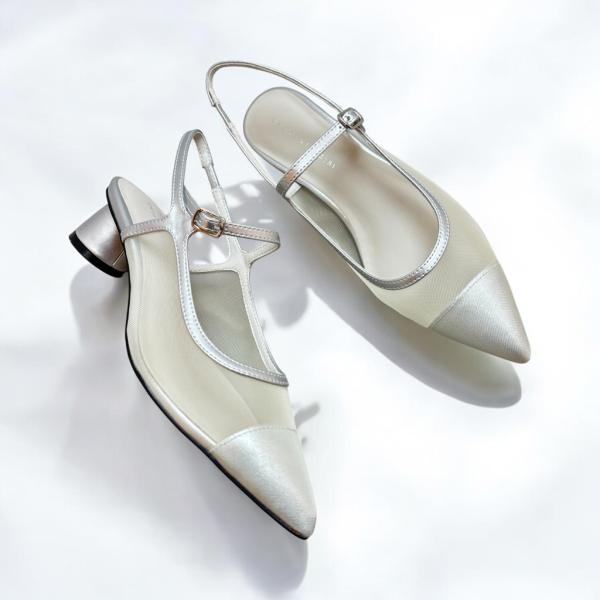 CHIAKI KATAGIRI チアキカタギリ パンプス チュール バックバンド 本革 靴 1101...