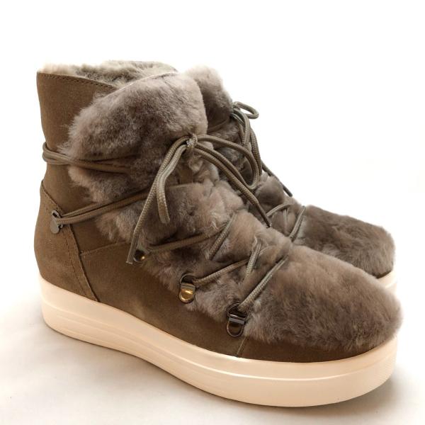 CHIAKI KATAGIRI チアキカタギリ ブーツ ファー レースアップ 厚底 靴 83ck11...