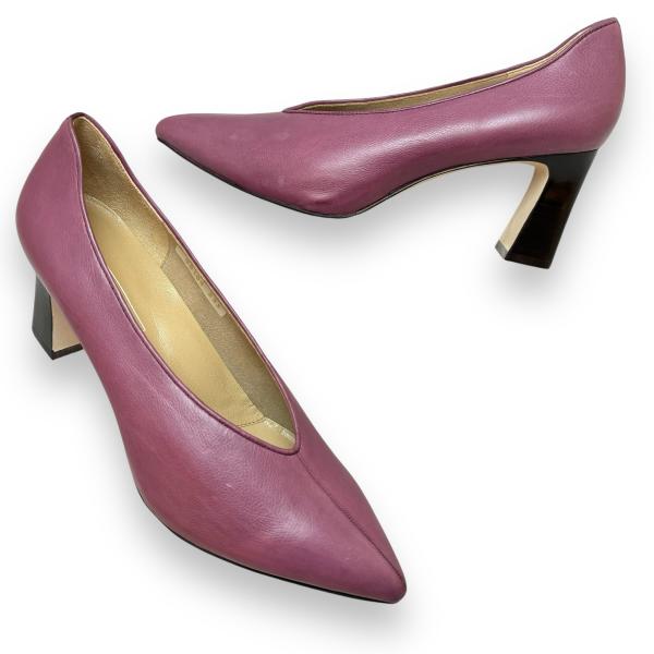 YOSHITO ヨシト パンプス シンプル チャンキーヒール 甲深 本革 靴 00104 pl