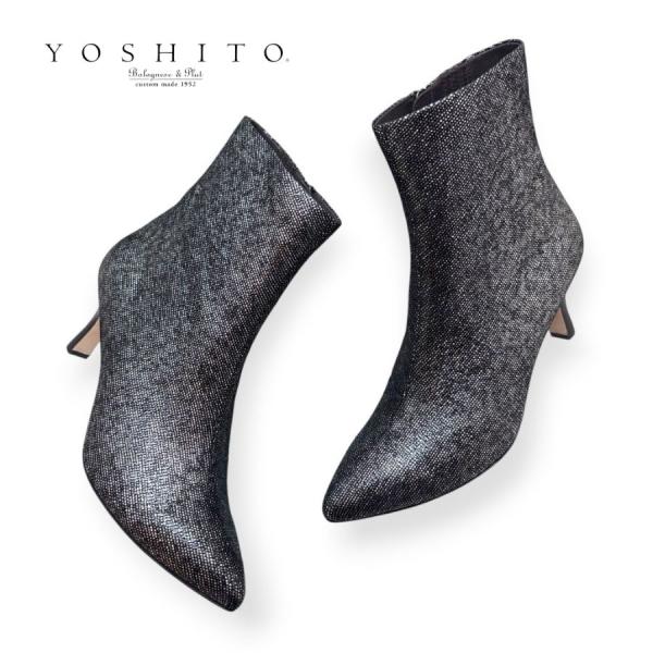 2025秋冬新作 YOSHITO ヨシト ショートブーツ ヒール ポインテッド ファスナー 靴 00...