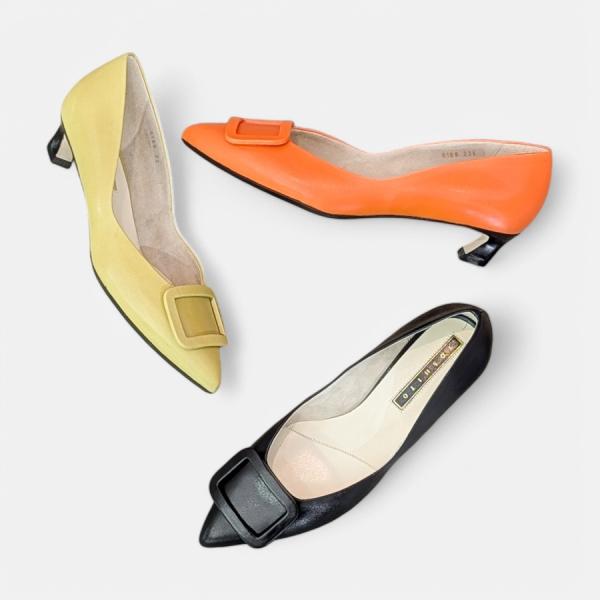 YOSHITO ヨシト パンプス ローヒール ポインテッド 本革 靴 0196