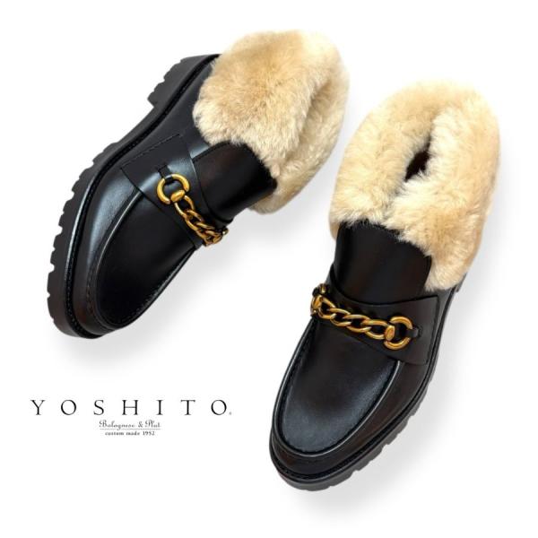 2025秋冬新作 YOSHITO ヨシト アンクル ブーツ ファー ボア ビット モカ 軽量 靴 2...