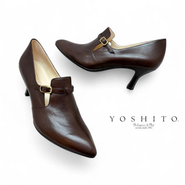 2025秋冬新作 YOSHITO ヨシト ブーティ パンプス アーモンドトゥ 本革 靴 7184 d...