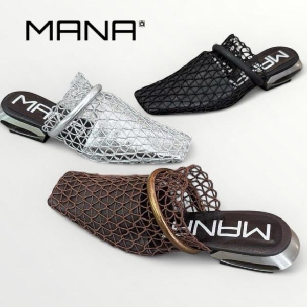 MANA マナ ミュール メッシュ ネット 本革 靴 555035