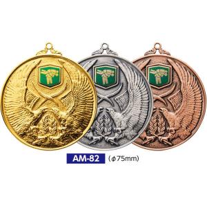 優勝メダルVマーク付き AM80メダルA型 (蝶リボン付) Φ75mm｜akai-tropfy