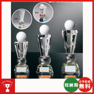 ホールインワン記念　ホールインワントロフィー　BW2273C：ホールインワンの記念ボールを飾れる記念品　記念クリスタルブロンズトロフィー