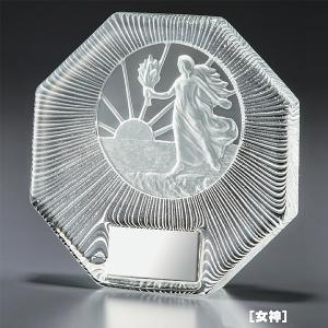 クリスタル楯　VSX5503A(女神)：社内表彰・企業表彰・周年記念・コンテスト用に高級感あるガラス製トロフィー・クリスタルトロフィー｜akai-tropfy