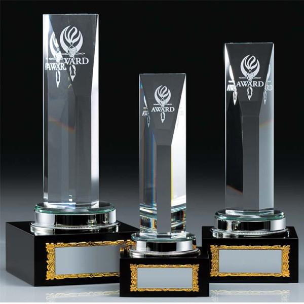 クリスタルブロンズ　VT3076B：社内表彰・企業表彰・周年記念・コンテスト用に高級感あるガラス製ト...