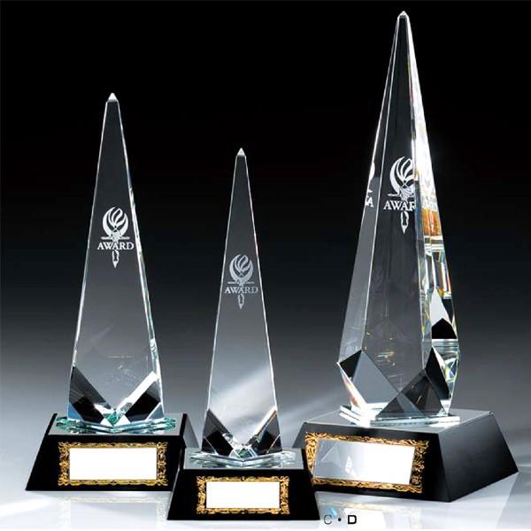 クリスタルブロンズ　VT3077D：社内表彰・企業表彰・周年記念・コンテスト用に高級感あるガラス製ト...
