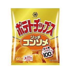 【12個セット】ポテトチップスリッチコンソメ６０ｇ【同梱不可】｜akakabeshop