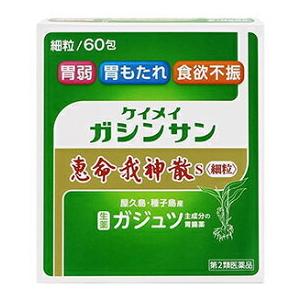 【送料無料】【第２類医薬品】恵命我神散 細粒３ｇ×６０包 胃腸薬 食欲不振 胃部・腹部膨満感 消化不良 胃弱 食べ過ぎ 飲み過ぎ 胸やけ 胃もたれ 胸つかえ