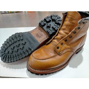 靴修理 dainite loggerハーフソール + vibram 100 ヒール ブーツ修理 レッドウイング ベックマン仕様 ダイナイトロガーハーフソール ビブラム