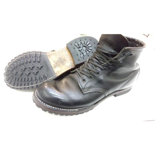 靴修理 dainite loggerハーフソール + vibram 430 ヒール ブーツ修理 レッ...