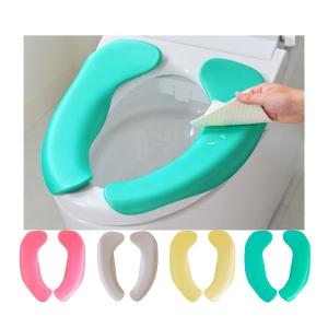 便座カバー　便座クッション　O型　U型　拭けるらくらく便座クッション　便座にのせるだけ　裏面吸着シート仕様　サッと拭いてお手入れ