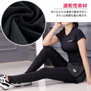 レギンス 10分丈 ショートパンツ付き 吸汗 ...の詳細画像2