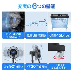 ミスト扇風機 大型 業務用 工場扇 微細ミスト...の詳細画像5