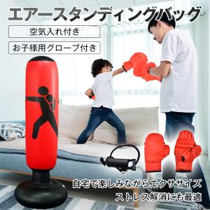 パンチング バッグ ボクシング サンドバッグ エアー ボクササイズ スタンディングバッグ エクササイズ 叩く 蹴る トレーニング ダイエット ストレス 発散 de085｜akaneashop