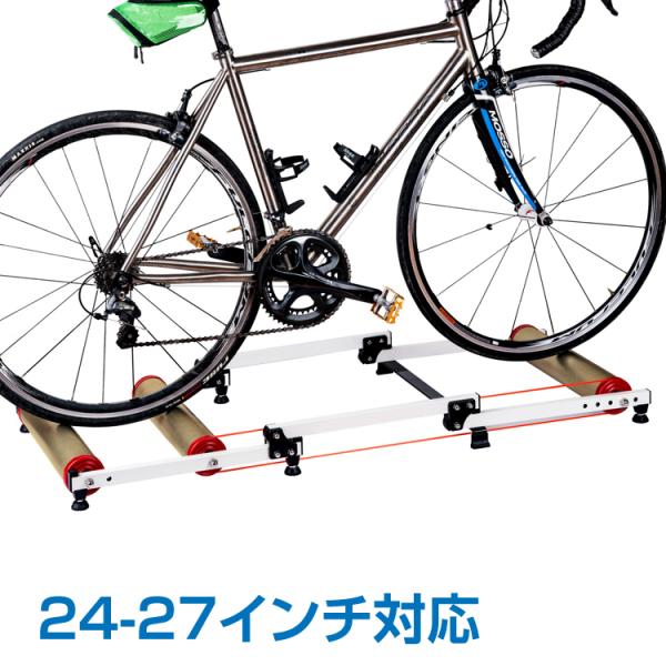 サイクルトレーナー 3本ローラー 自転車 トレーニング マウンテンバイク ロードバイク 折り畳み式 ...