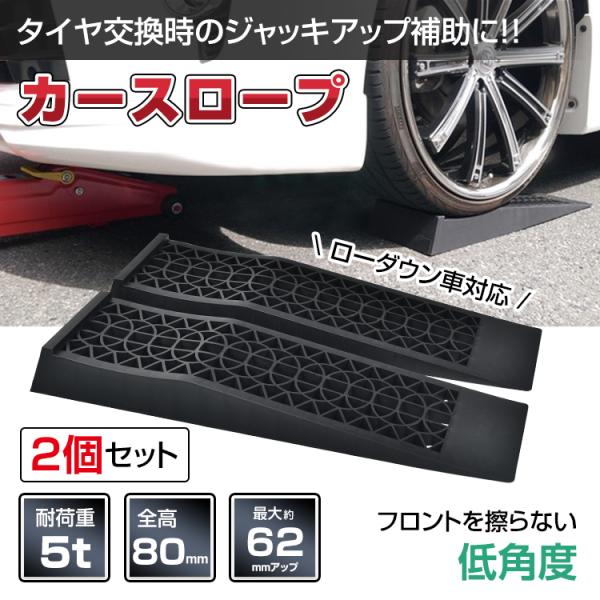ジャッキ カースロープ 2個セット 5t 車 ローダウン タイヤスロープ スロープ タイヤ交換 段差...