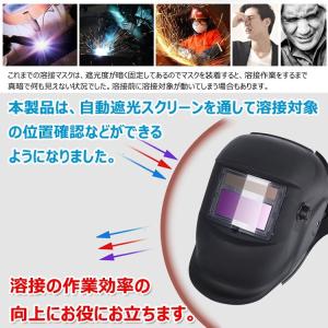 溶接面 自動遮光 ヘルメット ソーラー 1/3...の詳細画像1