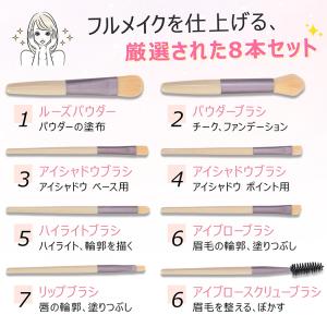 メイクブラシ メイクブラシセット 8本 ケース...の詳細画像3