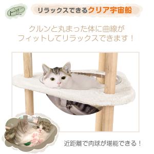 キャットタワー 木製 据え置き 高さ121cm...の詳細画像3