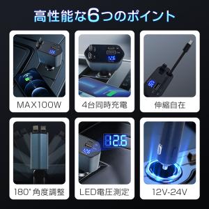 シガーソケット usb 車載充電器 車携帯充電...の詳細画像2
