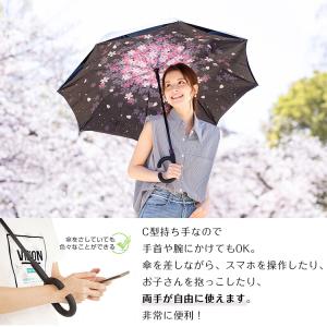 日傘 完全遮光 UVカット 晴雨兼用 長傘 逆...の詳細画像5